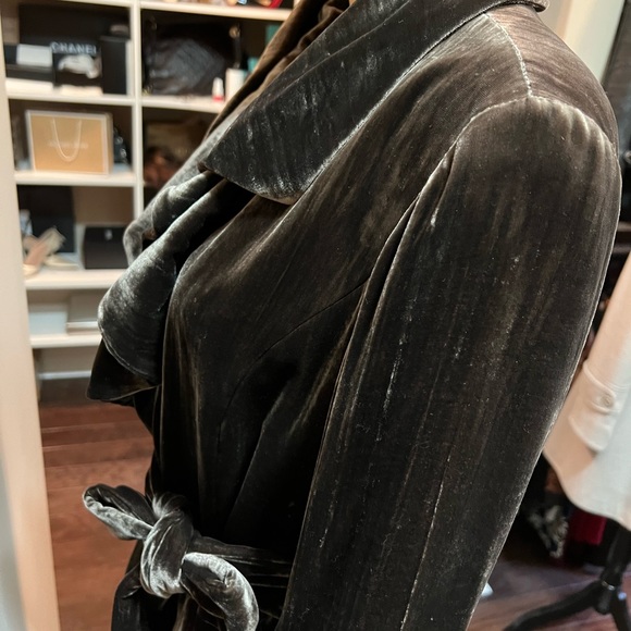 Vintage Lafayette 148 New York silk-blend velvet-like chocolate Jacket. Sz12 - Picture 2 of 8